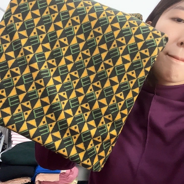 绿色格子织花两米