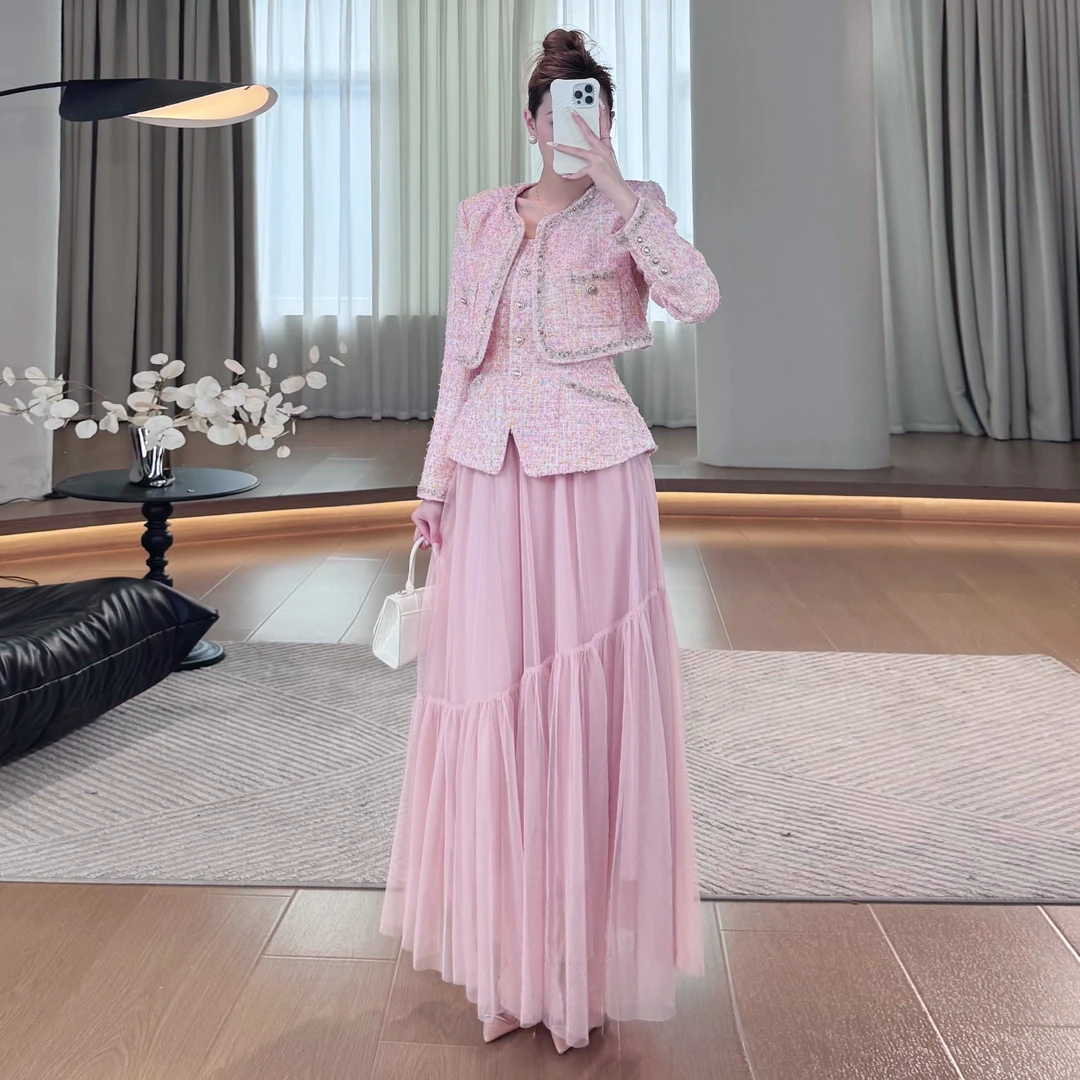 利祯新品【粉雾漫纱】粉色新款时尚套装时尚LZ2427+LZ2428+LZ2431
