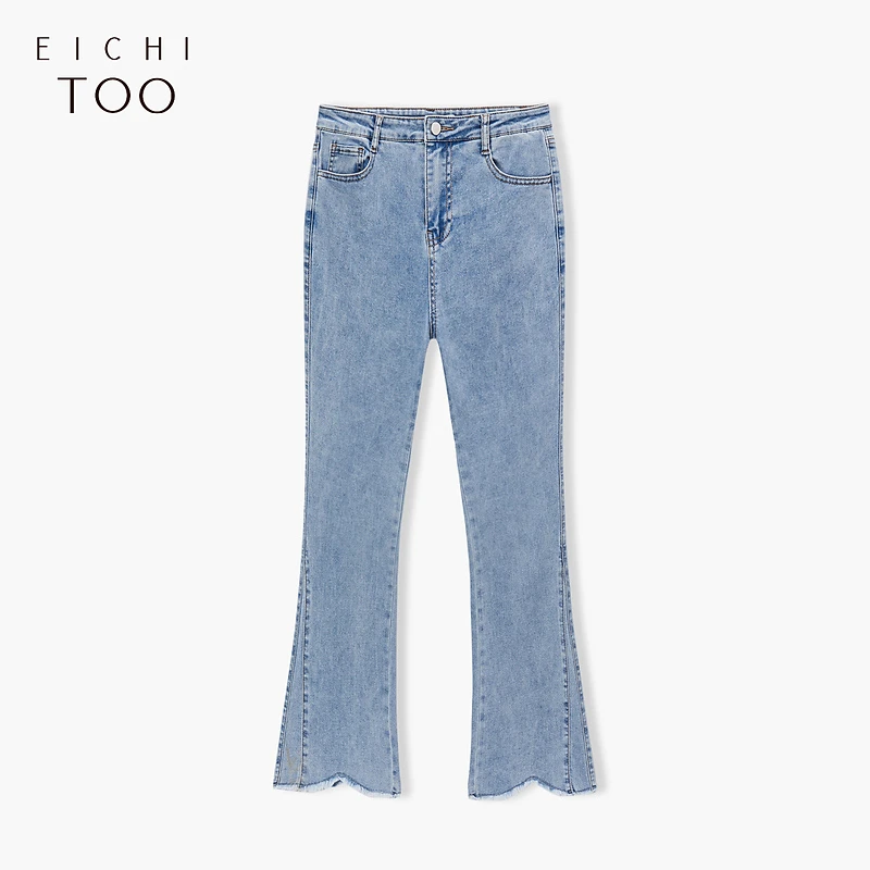 爱居兔夏季新款通勤时尚水洗牛仔裤EKNAJ2N026A