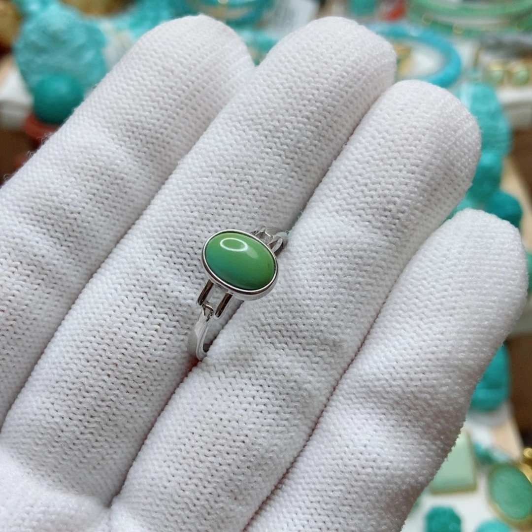 绿松石银S925镶嵌戒指