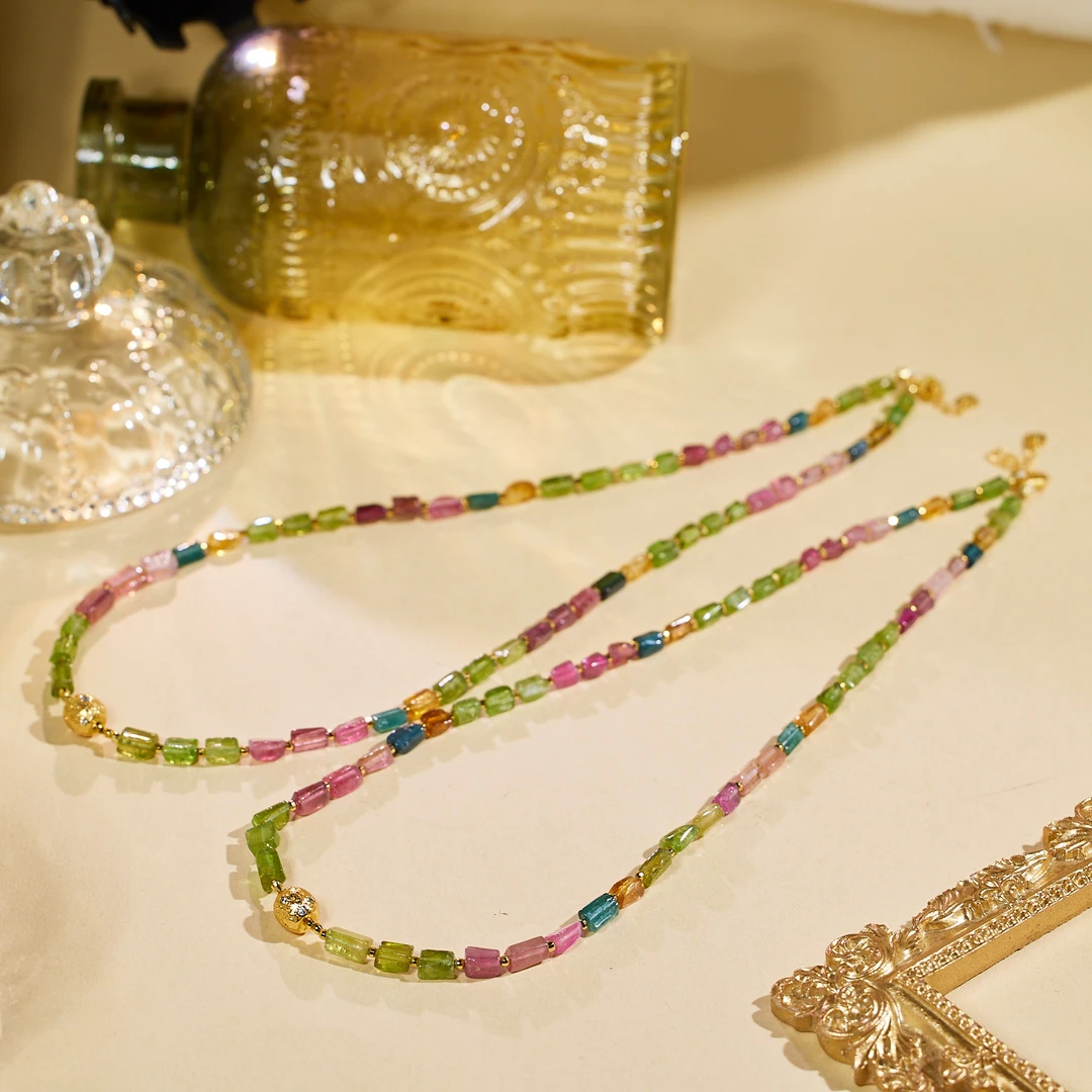 非遗好物分享【歪歪】碧玺糖豆项链小众礼物（多样性发一）XB-H2350