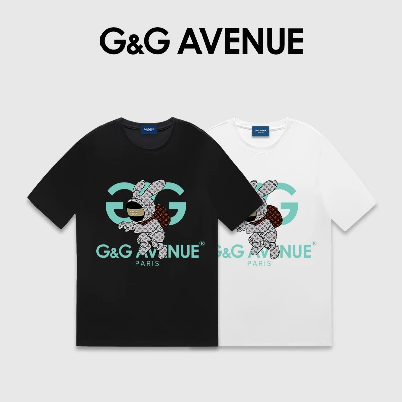 法国G&G AVENUE轻奢潮牌夏季新款印花短袖T恤男女同款-GT2511008