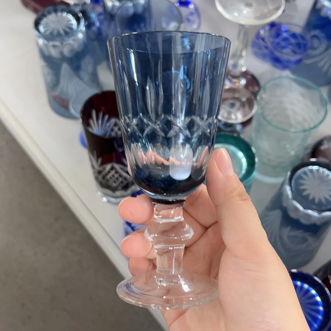 水晶玻璃高脚款微瑕一个