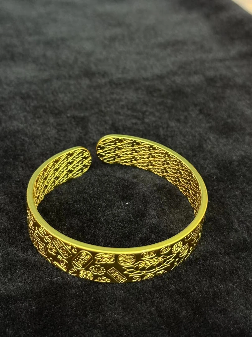 安安专属高端轻奢百搭吉言开口宽版合金手镯（DH56257）