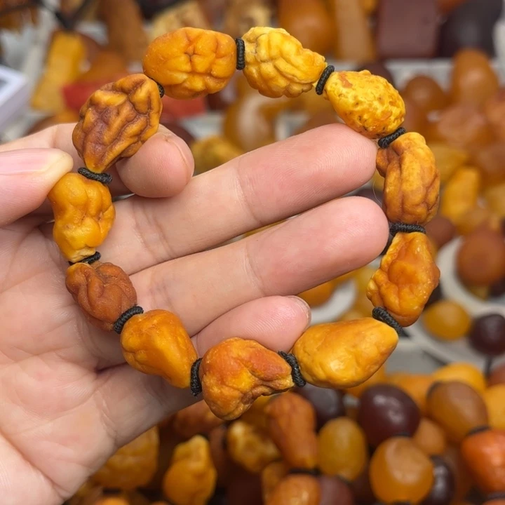 裸石琥珀未镶嵌天然蜜蜡手串
