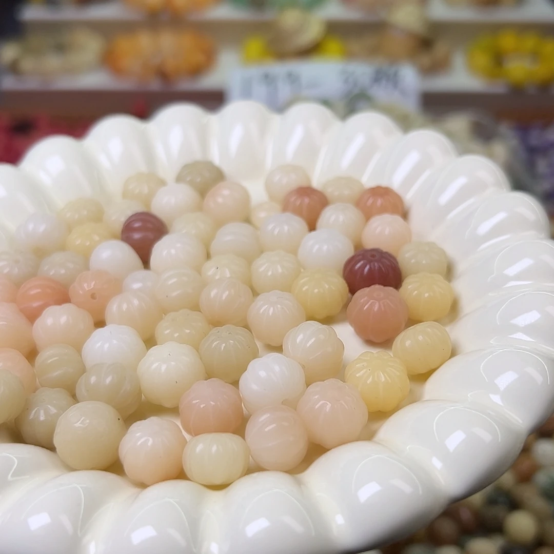菩提根/象牙果手串粉白南瓜25颗