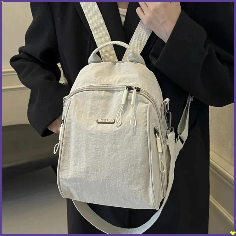 双肩包女士2025新款时尚休闲百搭旅行小背CHH5包大学生书包【煌耀】