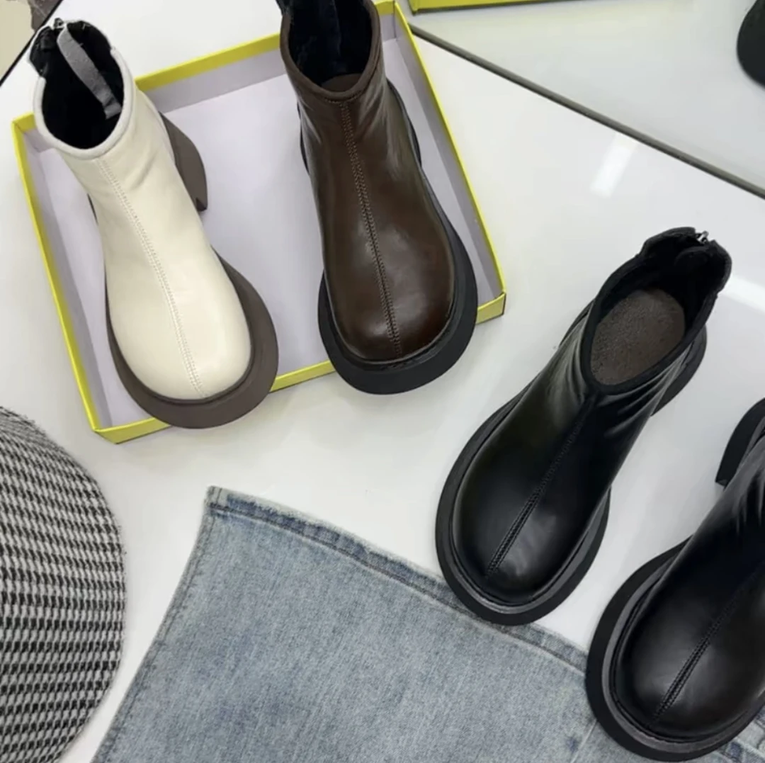 法式女平底二棉秋短靴休闲瘦瘦靴时尚弹力英伦风简约9009-1