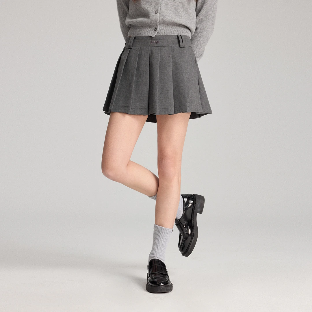 【张小婉同款】樱桃KIRSH 韩版百褶短裙百搭显瘦学院风半裙A字裙