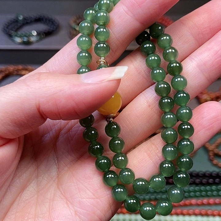 和田玉（碧玉）未镶嵌项链