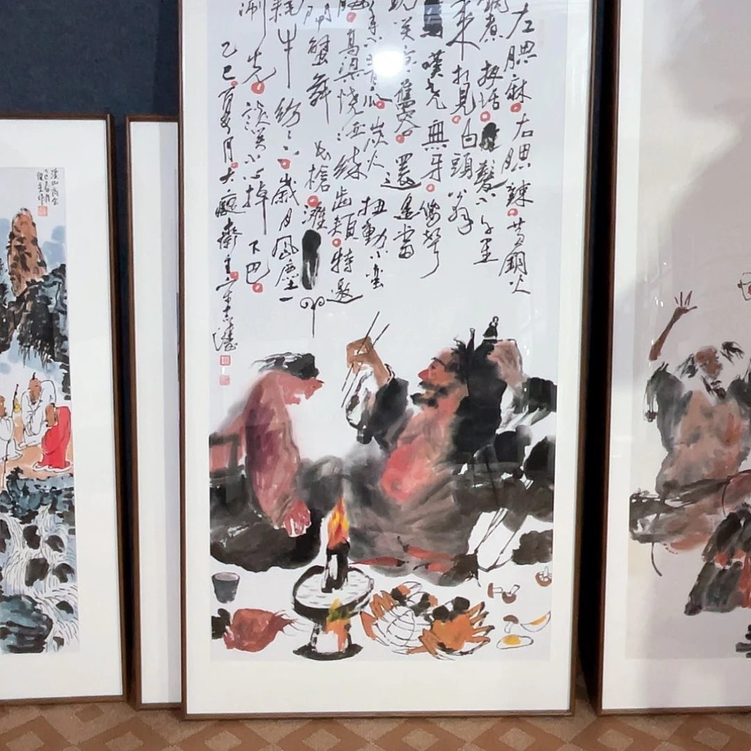 国画手绘画作品带框80/160