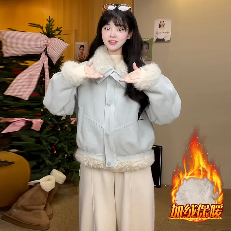 小个子时尚潮流长袖短外套女2025年冬季新款文艺风百搭夹克上衣潮