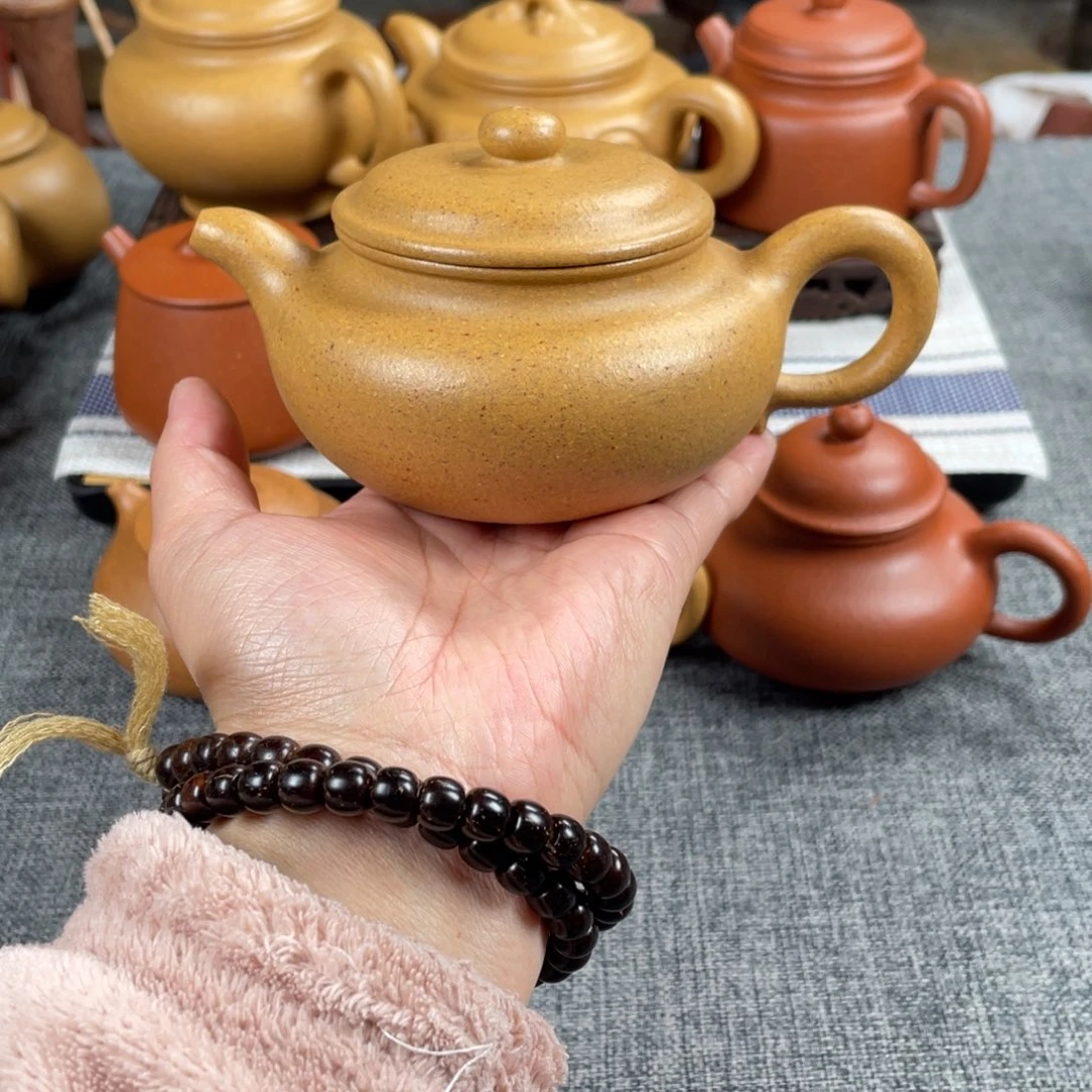 紫砂茶壶黄金段仿古全手30目248