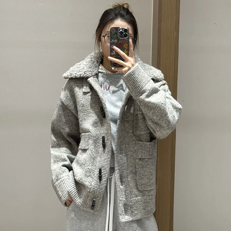 【现货】AVVENN2026春季新品设计师新款多口袋针织开衫