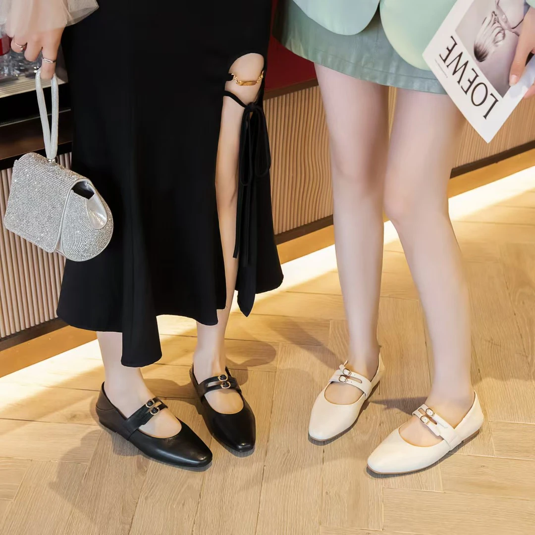 新品真皮软底软面小单鞋W-8218