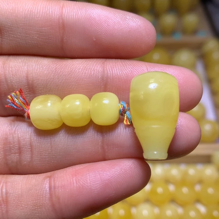 蜜蜡裸石未镶嵌天然俄料黄白花蜜蜡套装8.5-11.5