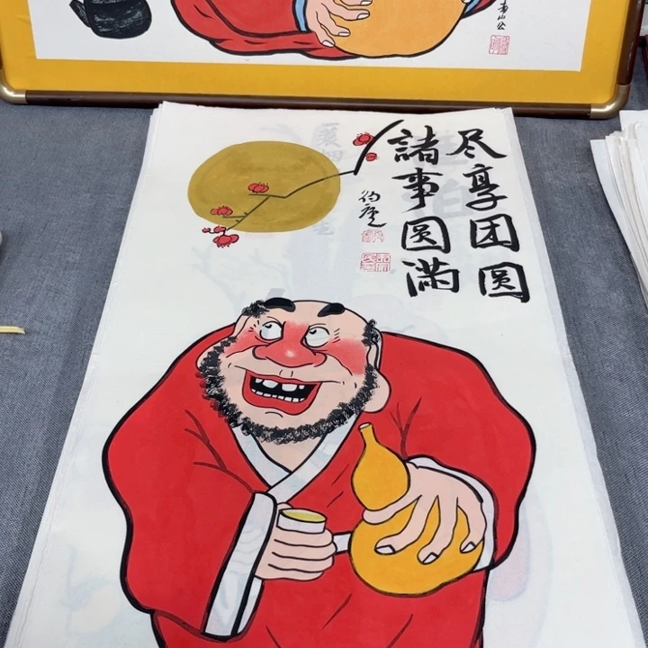 国画手绘禅意画一物一拍