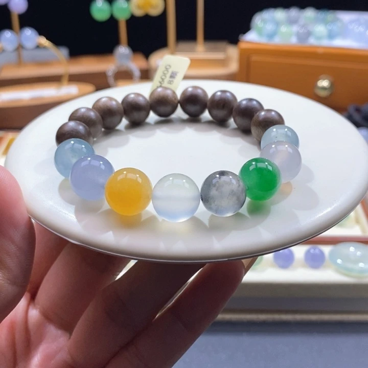 未镶嵌手串翡翠糖果色手串