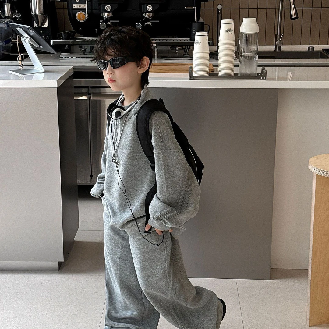 时尚秋装休闲春装中大童洋气速干儿童服装泰如2025秋季新款长袖宽