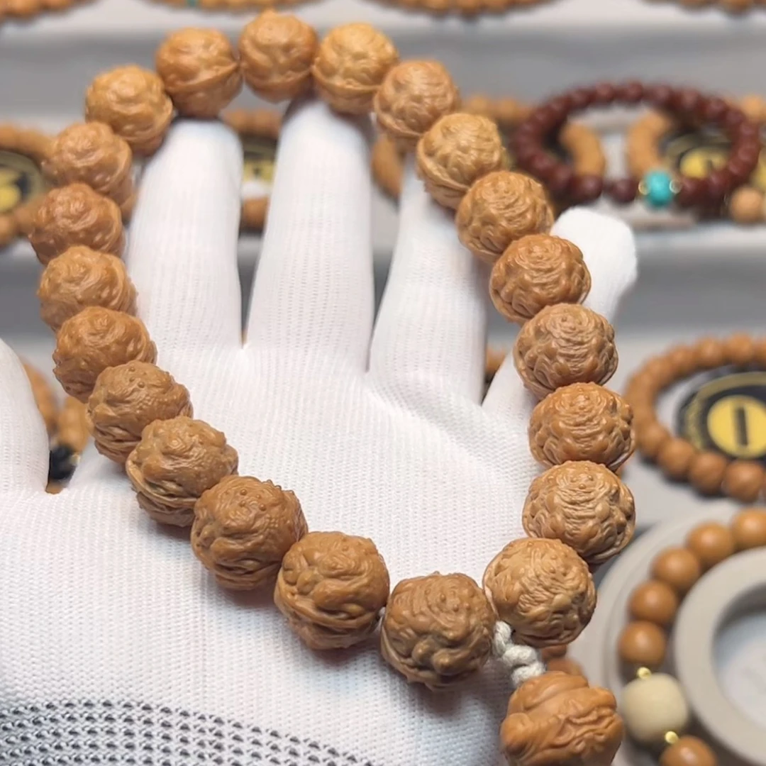 【蝉王】猴头核桃雕刻21颗手持吊珠文太16＋