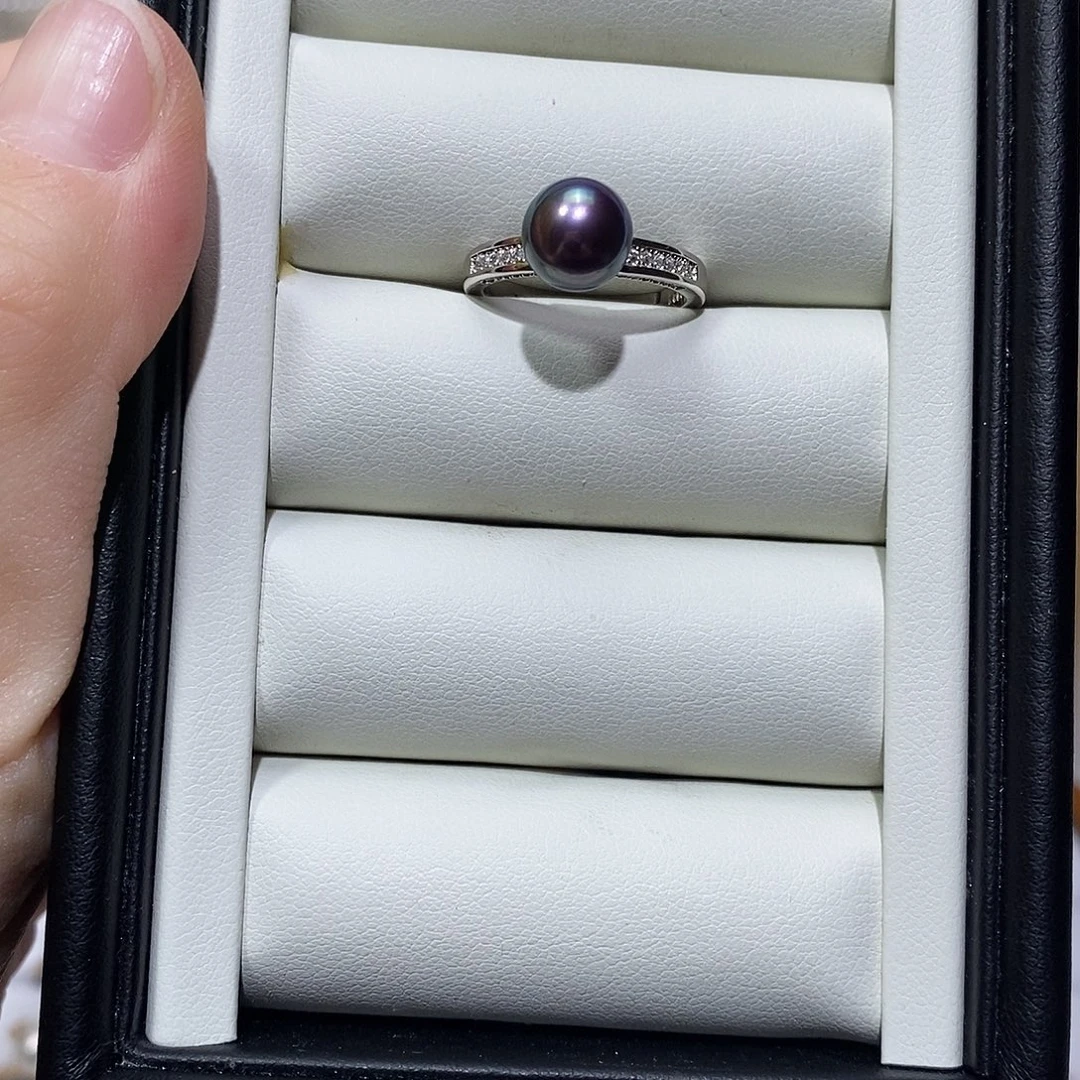 戒指淡水珍珠银S925镶嵌