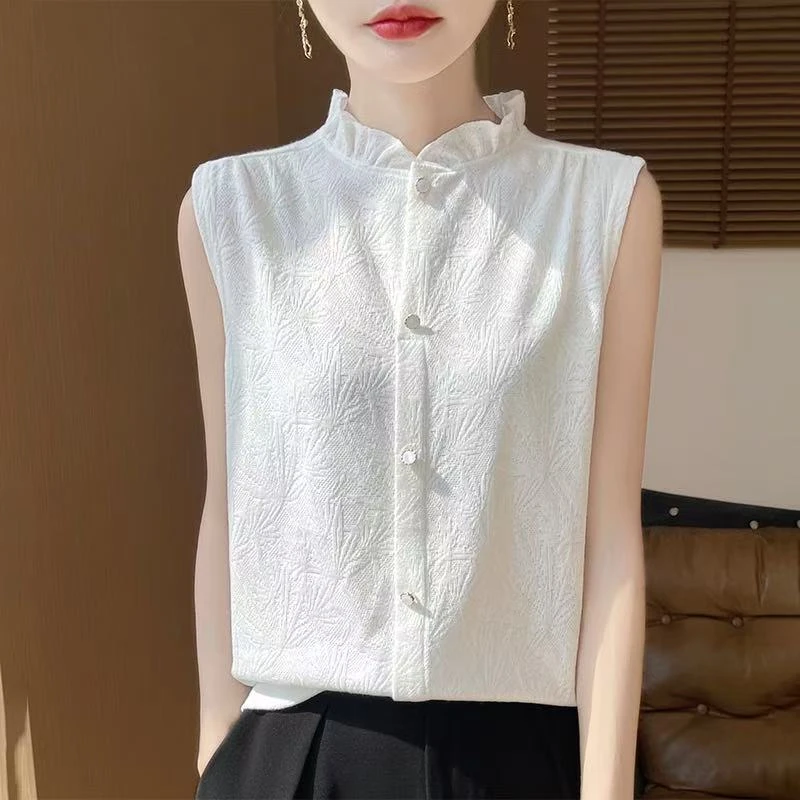 【葛行长定制】精致百搭甜美风女式木耳领精纺羊毛针织打底衫RW-K50