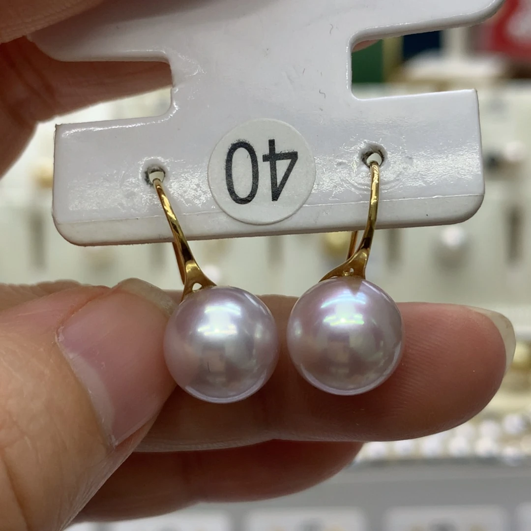 淡水珍珠耳饰18K金镶嵌