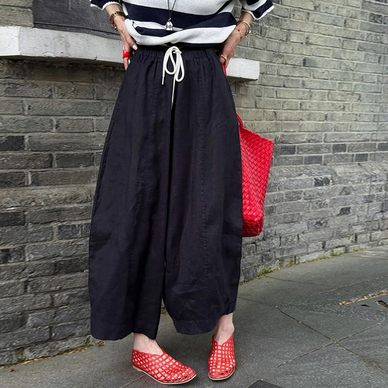 2025夏季新款防蚊裤直筒裤女薄款高腰显瘦休闲裤百搭宽松阔腿裤子