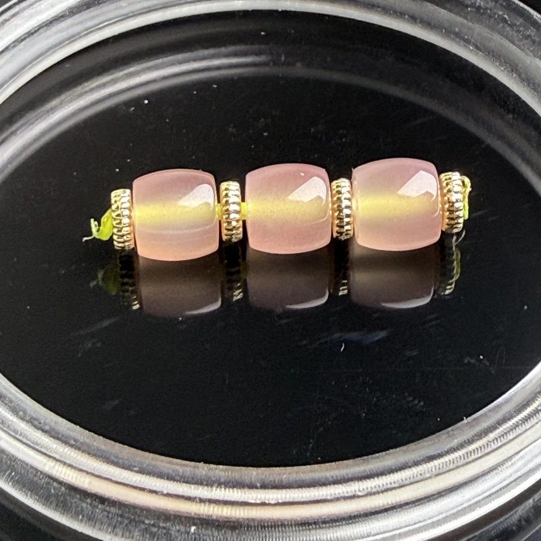 粉糯玛瑙满沙配件手工diy文玩串珠配饰 尺寸7mm一组3颗