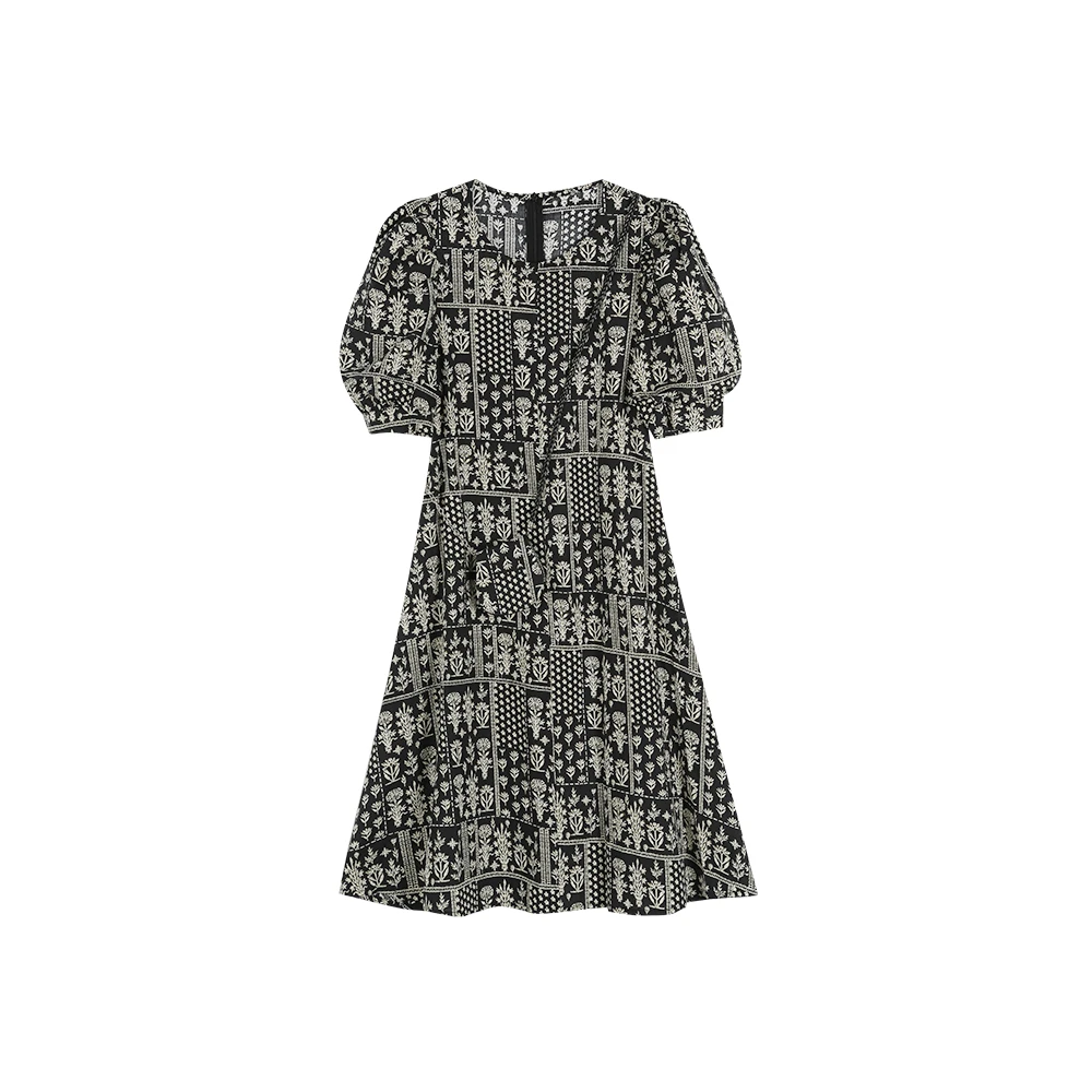 夏季时尚气质复古民族风印花连衣裙8681131