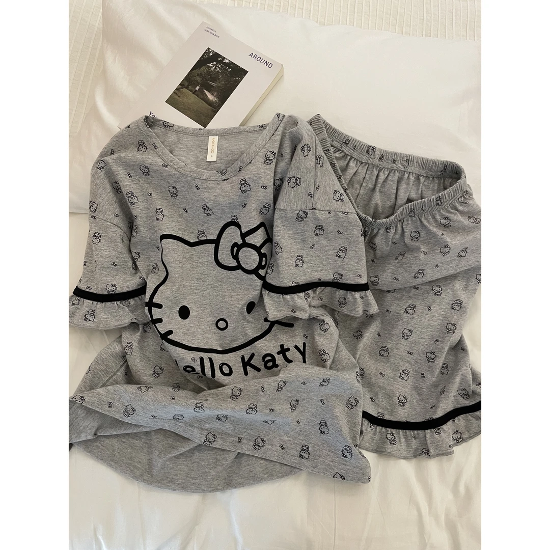 【kitty脑袋】甜美少女短袖睡衣女2025夏季新款舒适家居服短裤套装