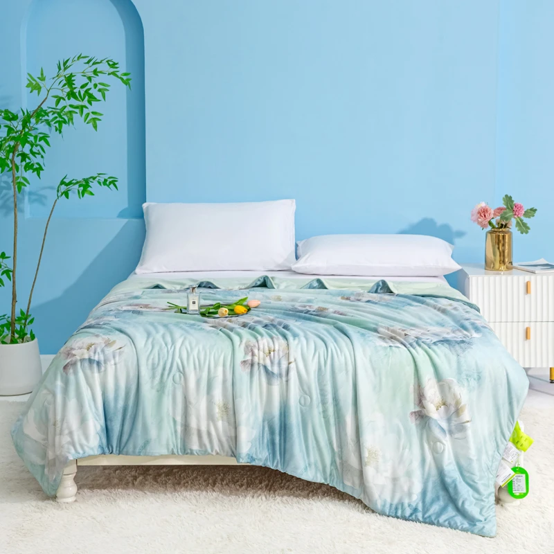 轻奢针织棉舒柔数码单件夏凉被被子被芯空调被【云海螺】