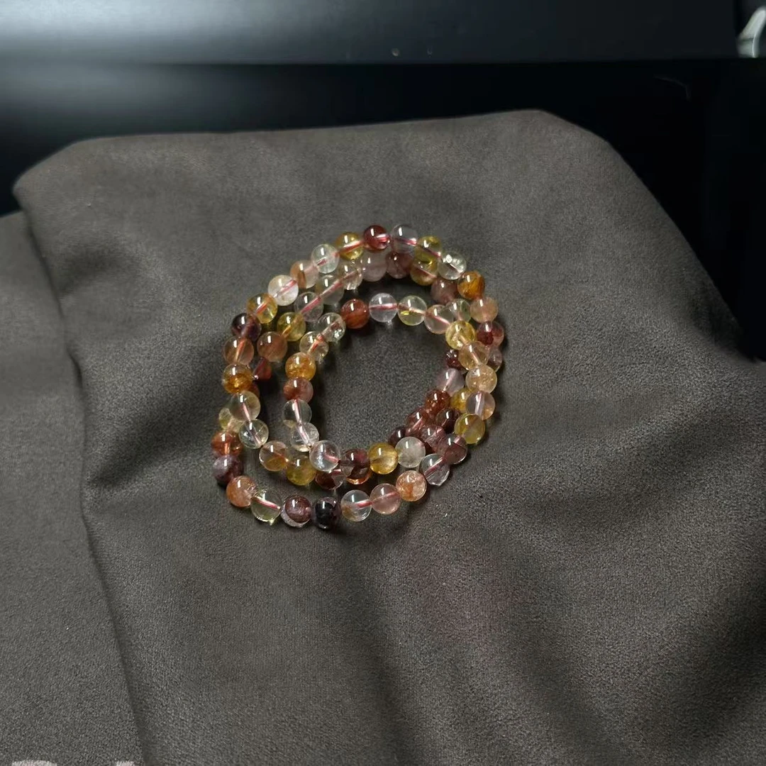 zz013 胶花水晶圆珠多圈手链