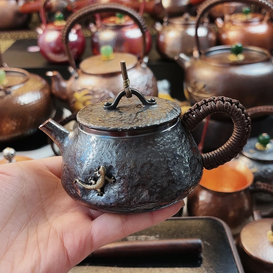 天*蓝石瓢侧耳把泡茶壶