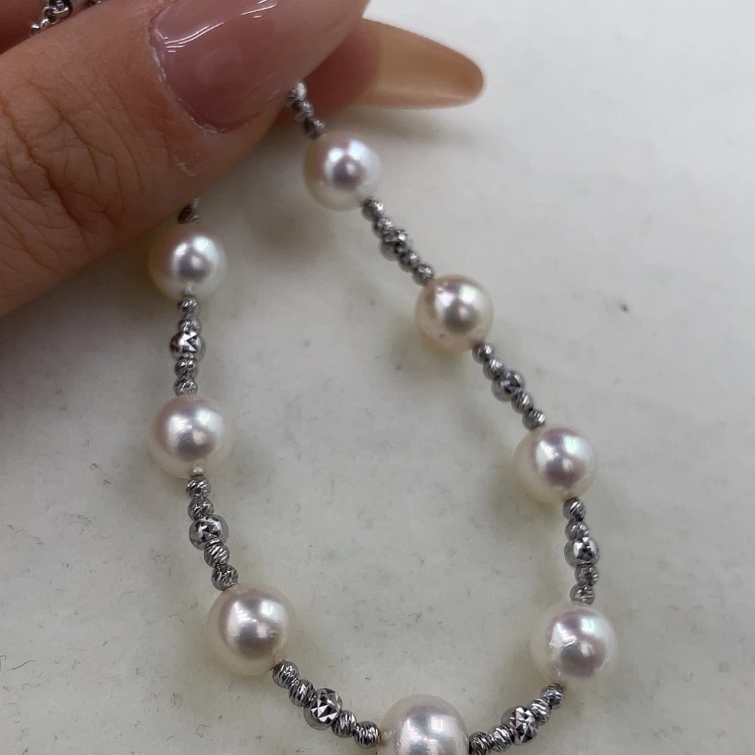 手绳海水珍珠银S925镶嵌