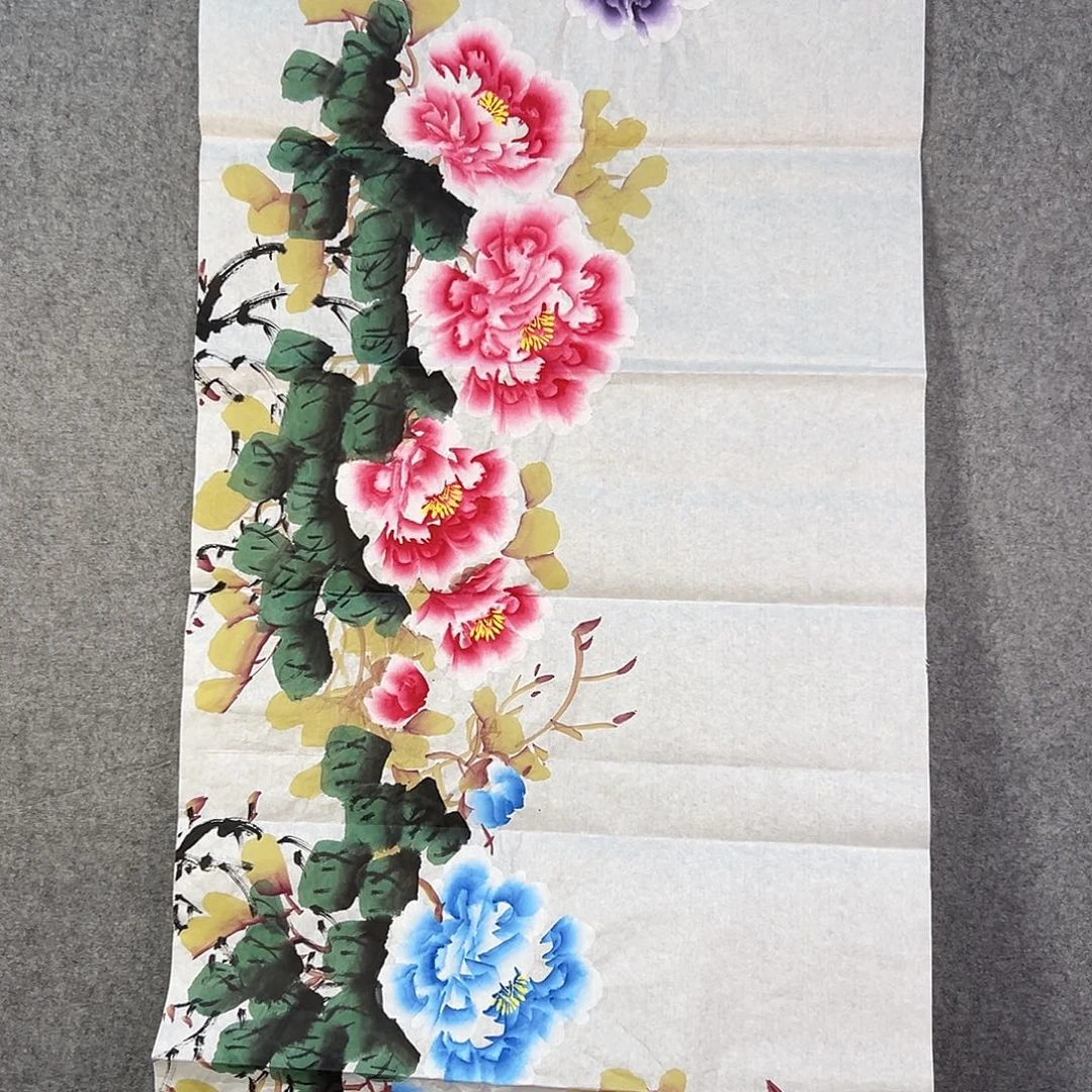 国画221 花鸟等各种花卉图案为一体
