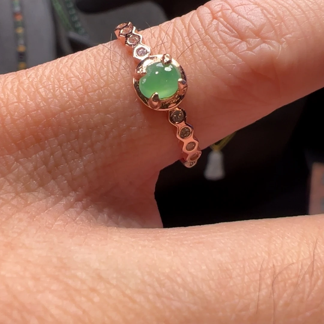 小***高翡翠银S925镶嵌戒指
