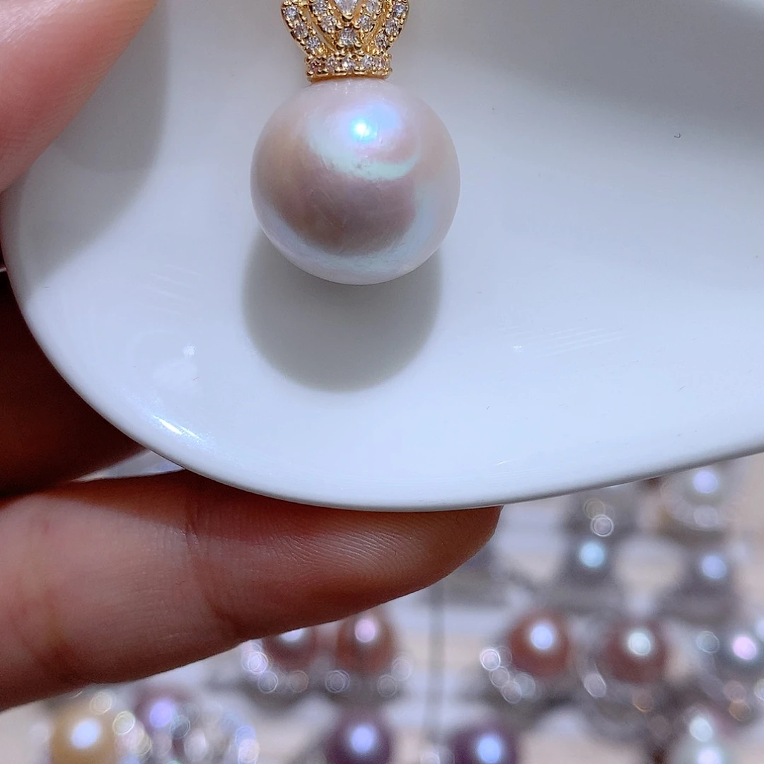 淡水珍珠未镶嵌吊坠(赠链)14.6mm