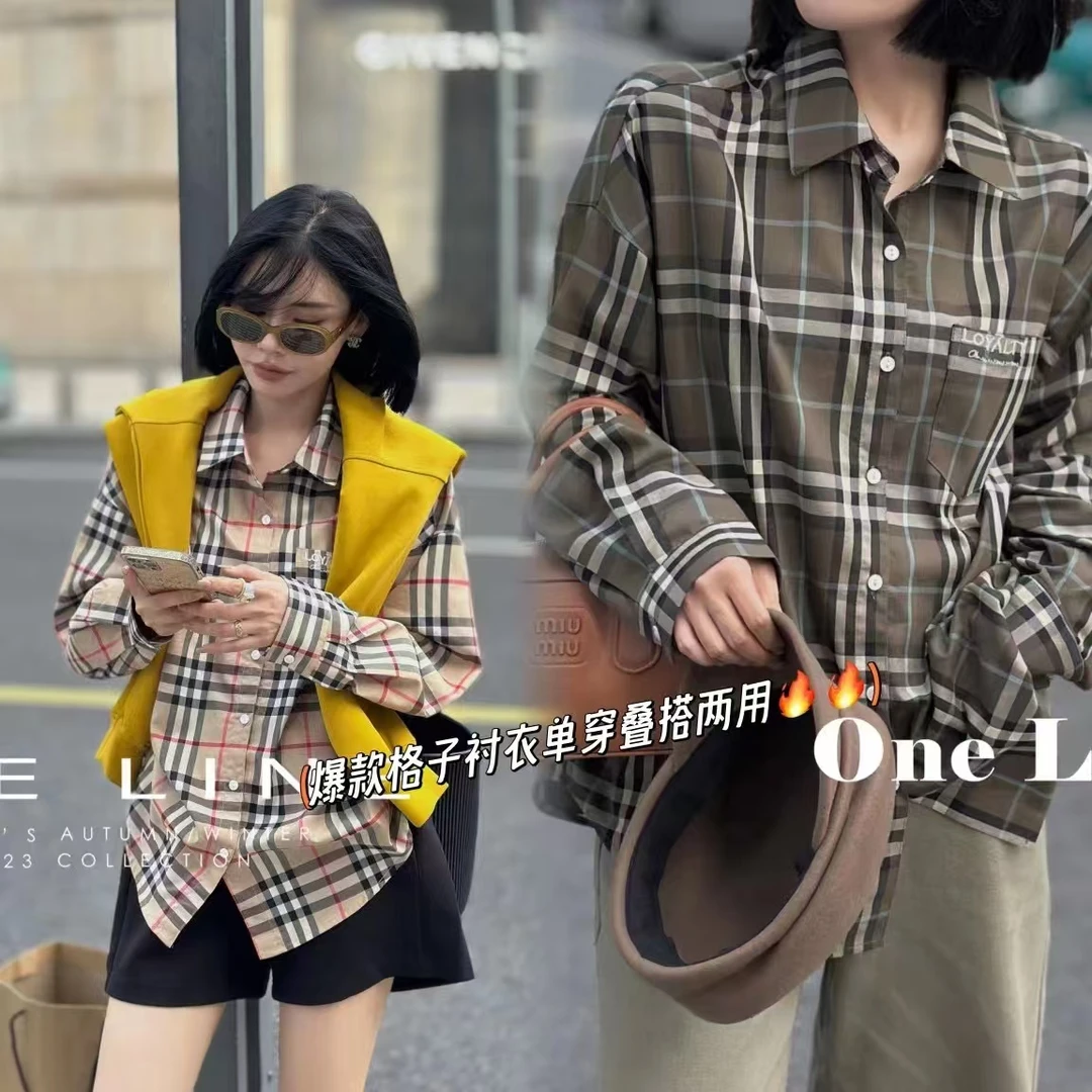 王姐专属-2025春季新品慵懒风翻领条纹衬衫【嘉FL-3722】