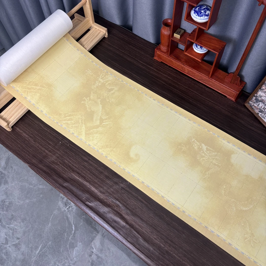 景阳阁蜡染砑光纸 财运兴龙篆隶长卷  直播间专用