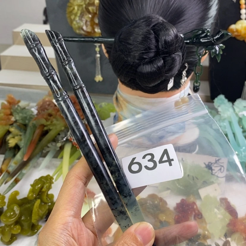 【闪购商品】岫玉发饰未镶嵌肉***鱼