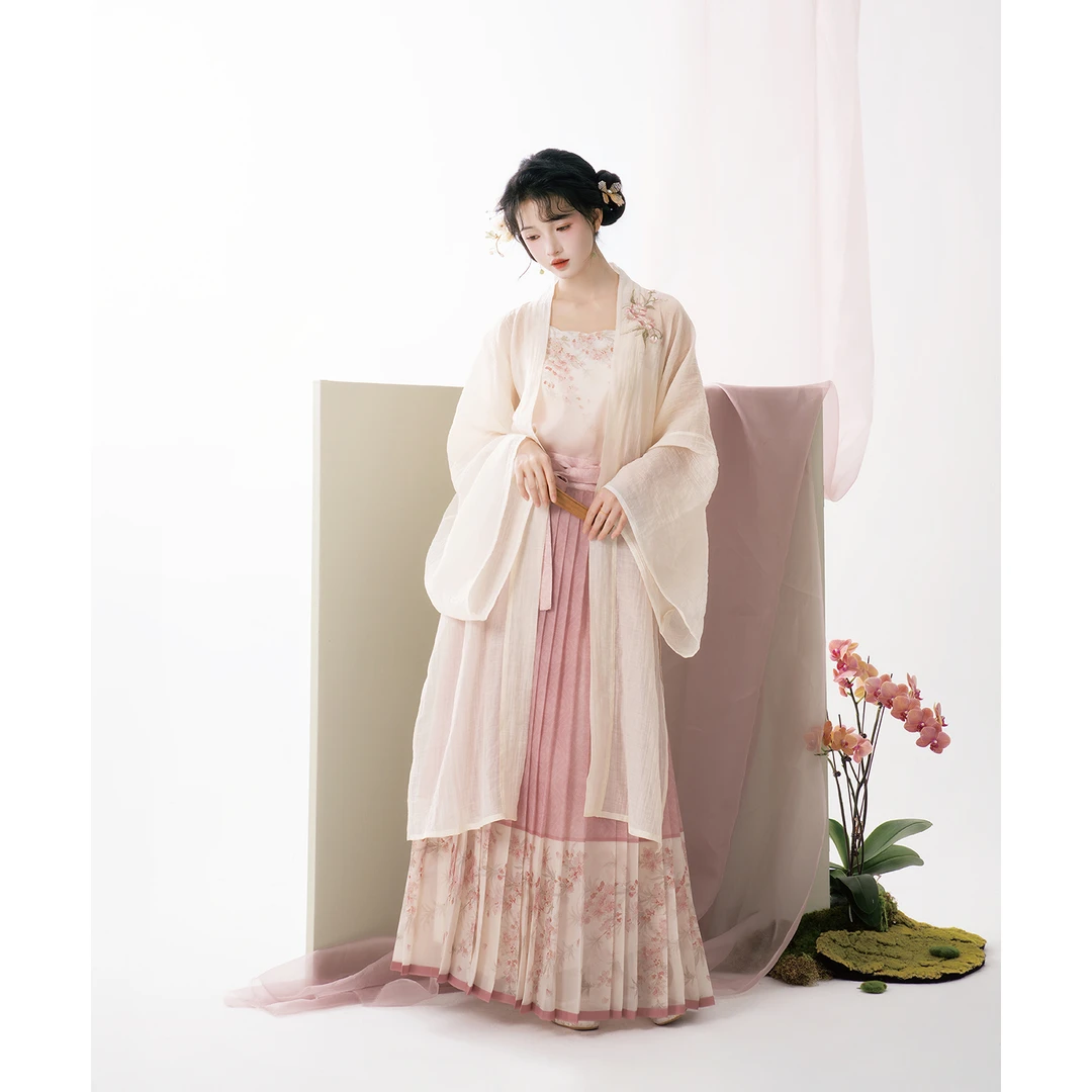 林之清货【深浅妆】原创汉服女宋制长干寺褙子百迭马面裙日常汉服