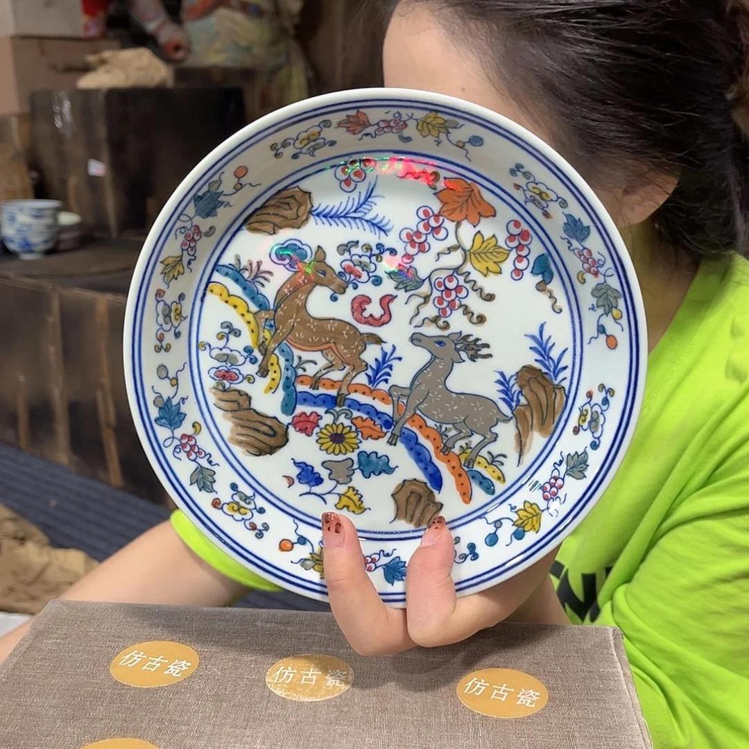 摆件////景德镇陶瓷瓷器。绿