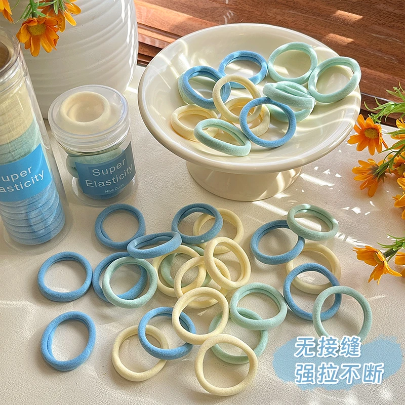海盐蓝~无痕不伤发头绳高弹力耐用发绳发圈ins女生清新扎头发皮筋
