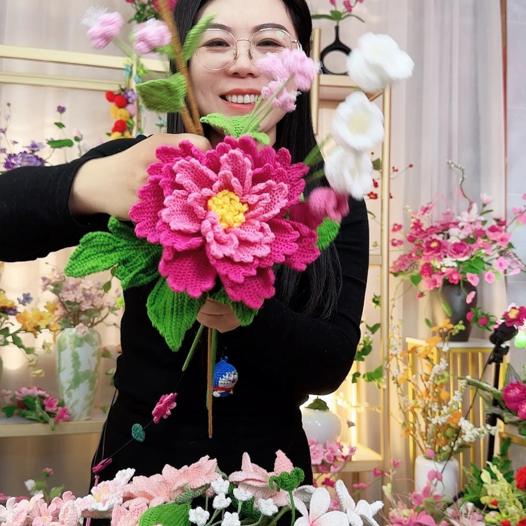 纯手工钩织手工钩织设计花束