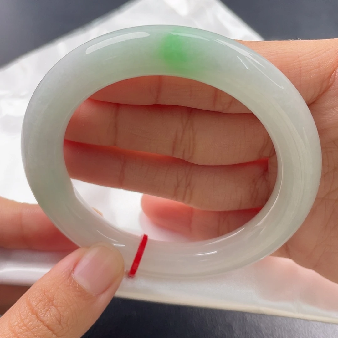 翡翠未镶嵌手镯（圆镯）缅甸天然a货翡翠5657圈手镯