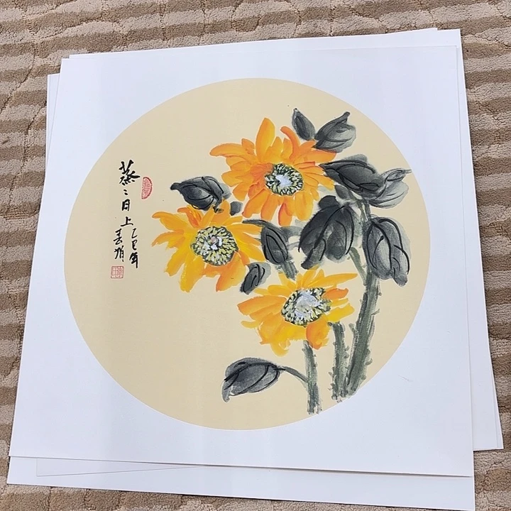 国画花鸟等图案和50.50
