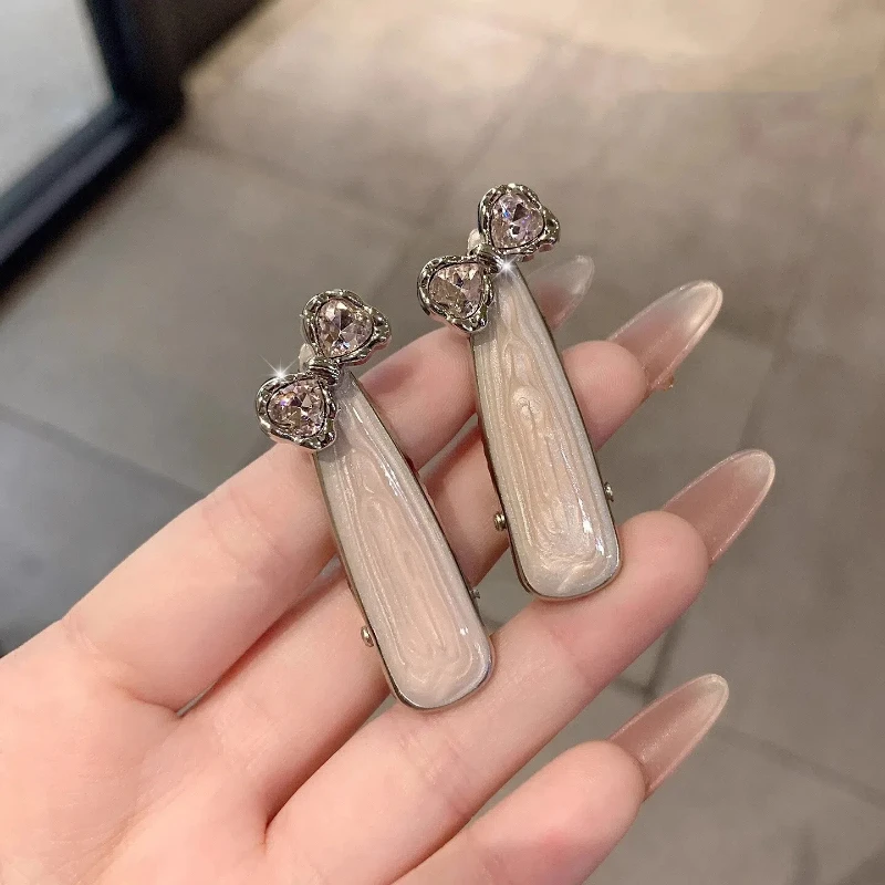 韩版高端边夹女2025新款鸭嘴夹发饰水晶闪钻蝴蝶结刘海夹发夹甜美