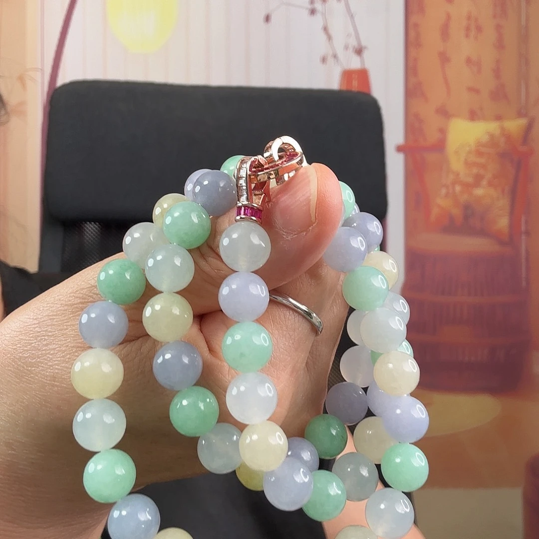 翡翠未镶嵌项链多宝