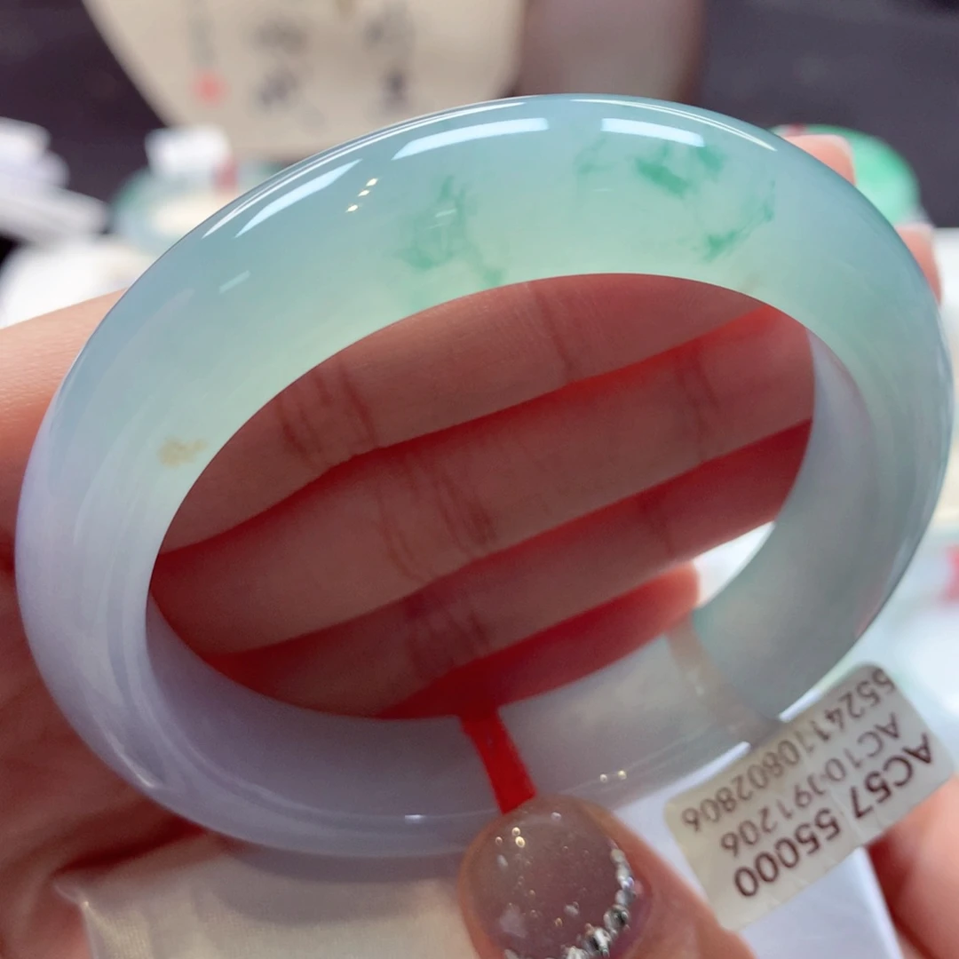 翡翠手镯未镶嵌23正圈77